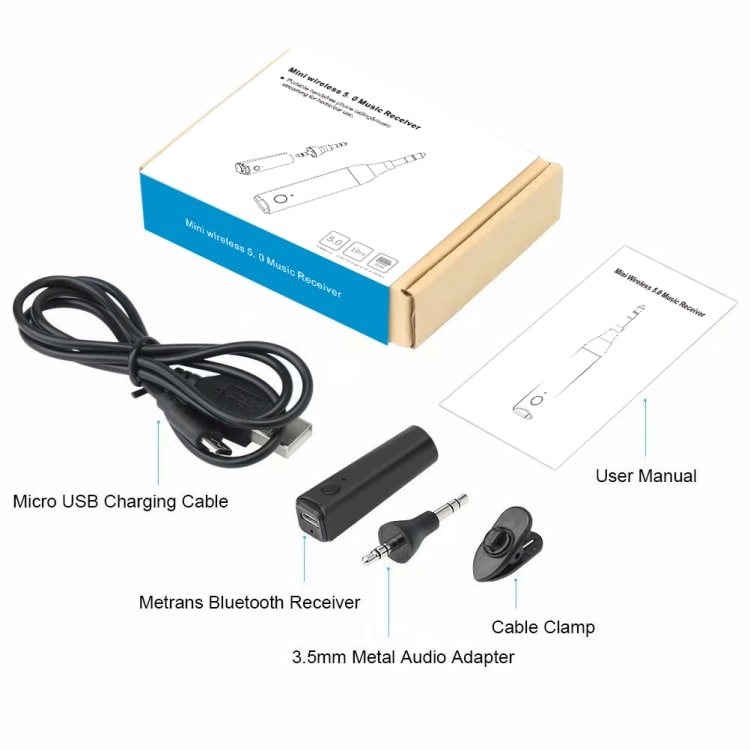 Trådløs 5.0 Bluetooth mottaker radio adapter