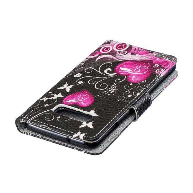 Peach hjerter mobilfutteral/kortholder Samsung Galaxy S10e