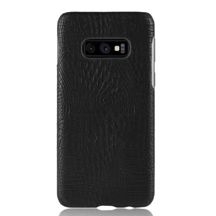 Krokodillemønstret PC + PU Deksel til Samsung Galaxy S10 E svart