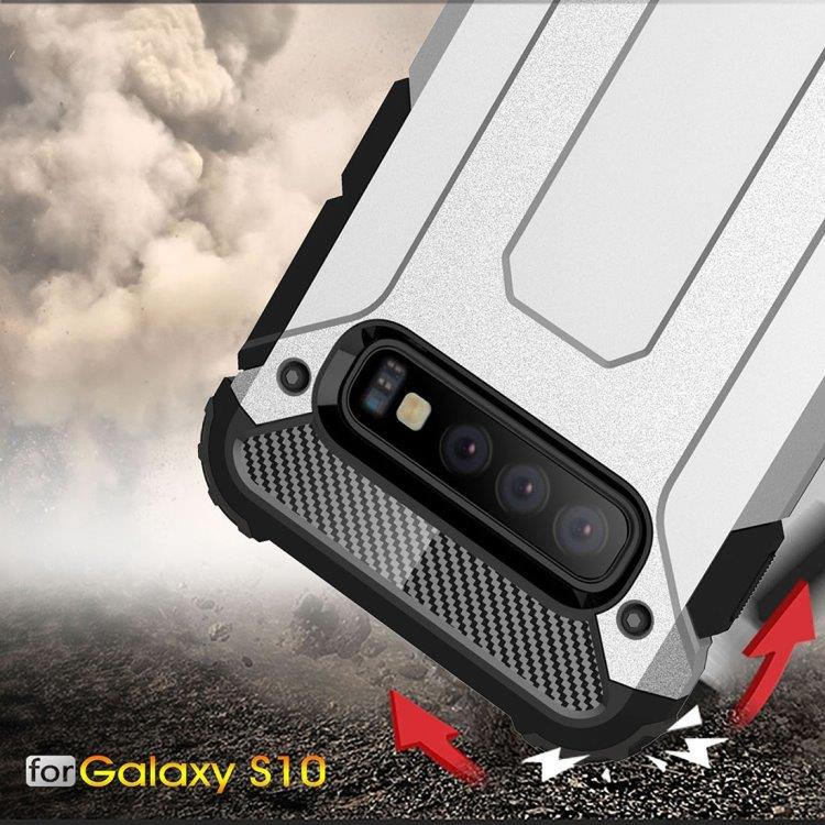 Magic Armor PU+PC Deksel med kortholder til Samsung Galaxy S10 Svart
