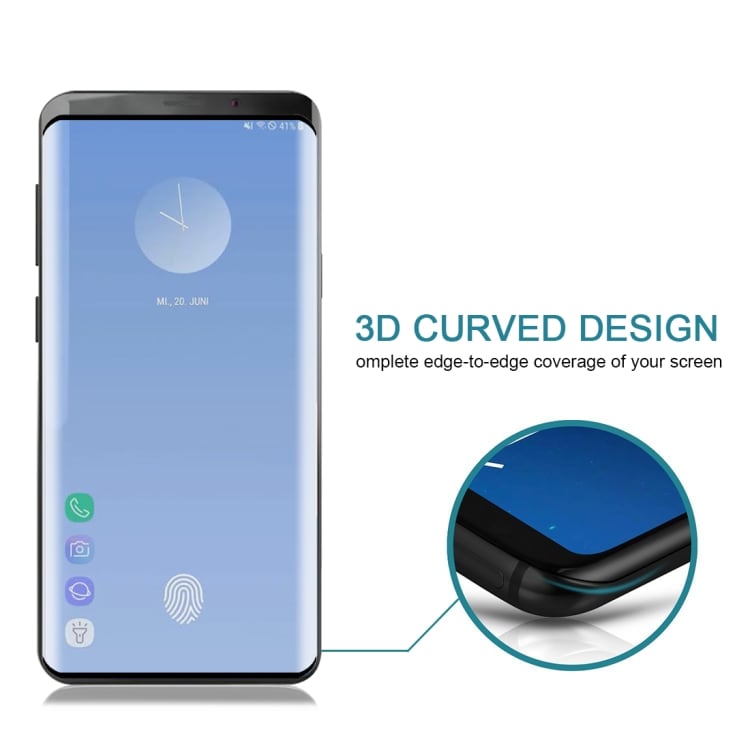 9H Bøyd Fullskjermbeskyttelse 0.3mm temperert glass - Samsung Galaxy S10+