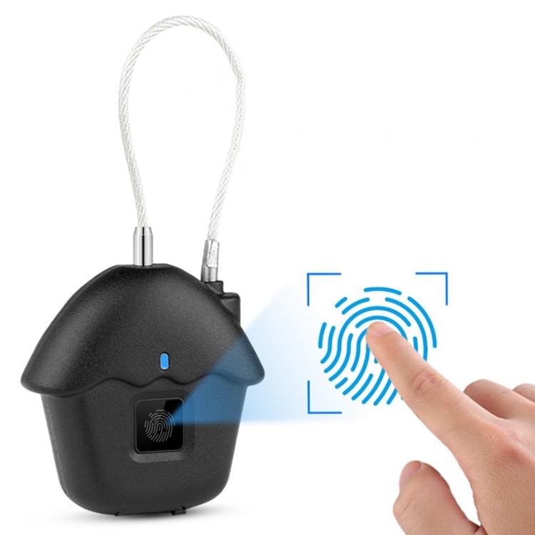 USB oppladbar Hengelås med Fingeravtrykk