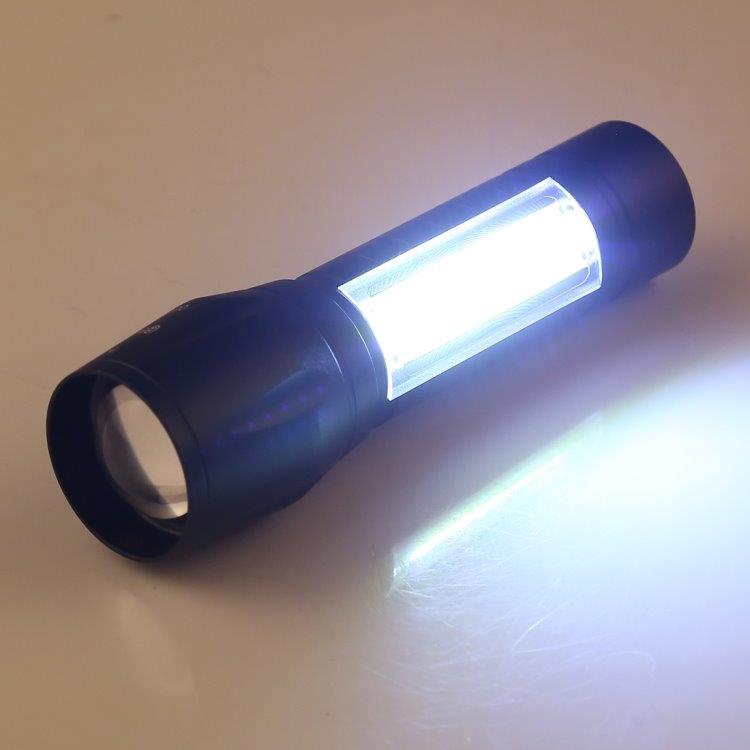 Vanntett USB-Ladet XPE + COB Lommelykt / 3 lysinnstillinger
