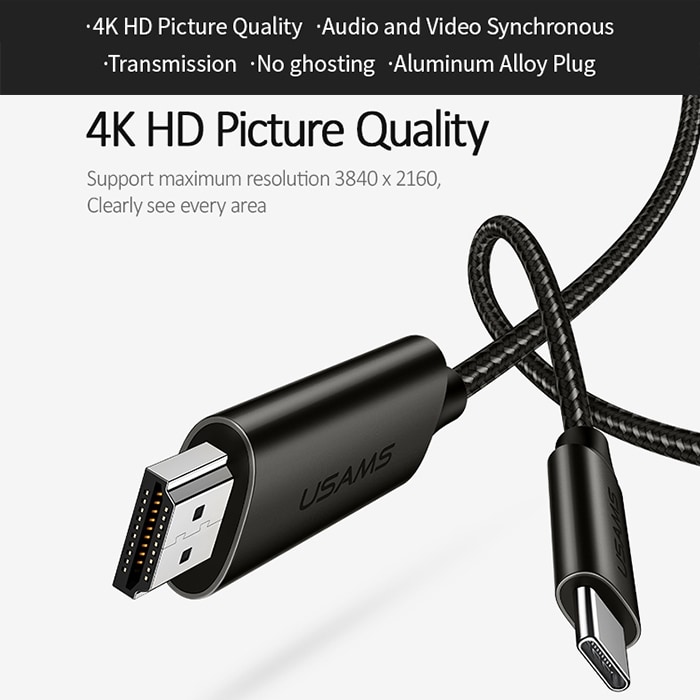 Adapter USB-Type C -> HDMI 2.0 HD Hunn + HDMI Hunn -> USB-Type C