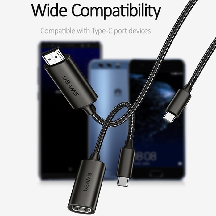 Adapter USB-Type C -> HDMI 2.0 HD Hunn + HDMI Hunn -> USB-Type C