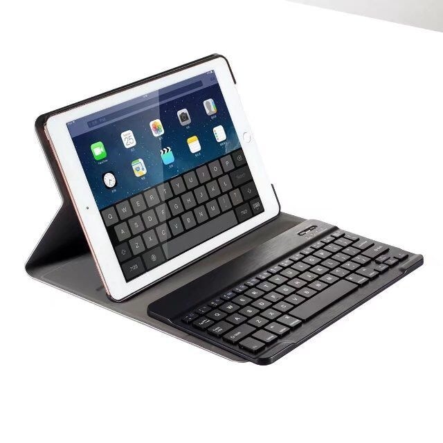 Lærfutteral med avtagbart tastatur til iPad Pro 9.7", iPad Air, iPad Air 2