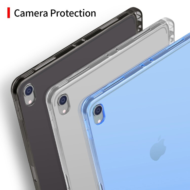 Svart transparent TPU-beskyttelse til iPad Pro 12.9" med pennholder