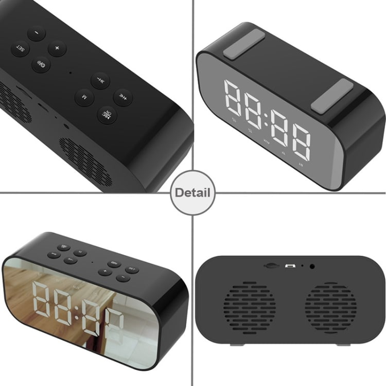 BT501 Bluetooth 5.0 Minihøyttaler med LED & klokke