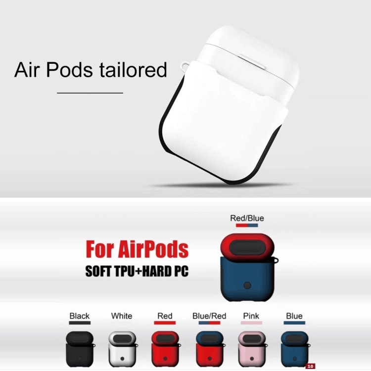 Silikonfutteral/beskyttelse til Apple Airpods - Hvit