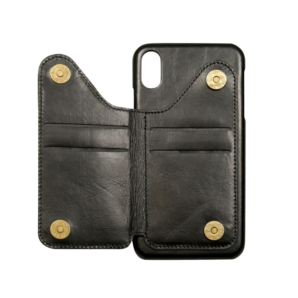Lommebokdeksel av skinn til Iphone XS MAX -Svart
