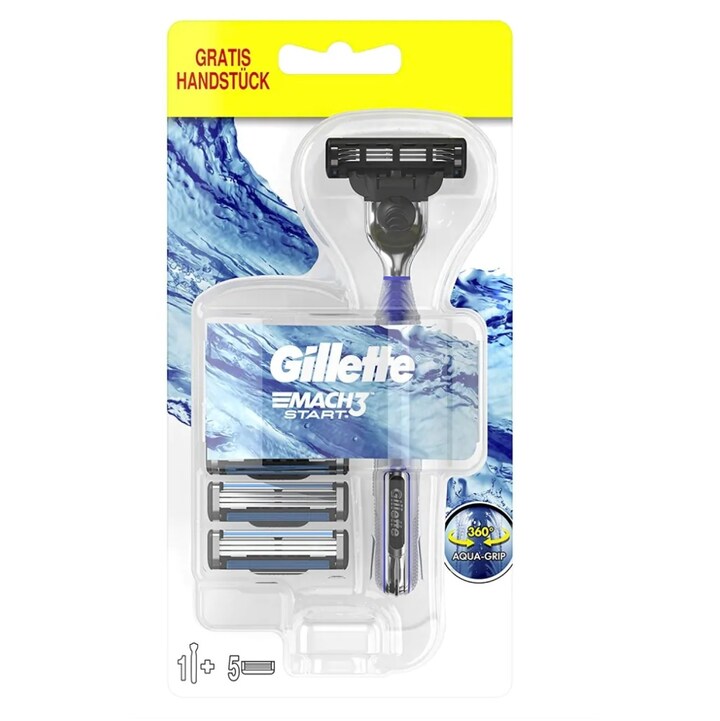Gillette Mach3 Start Barberhøvel + 5 Barberblader