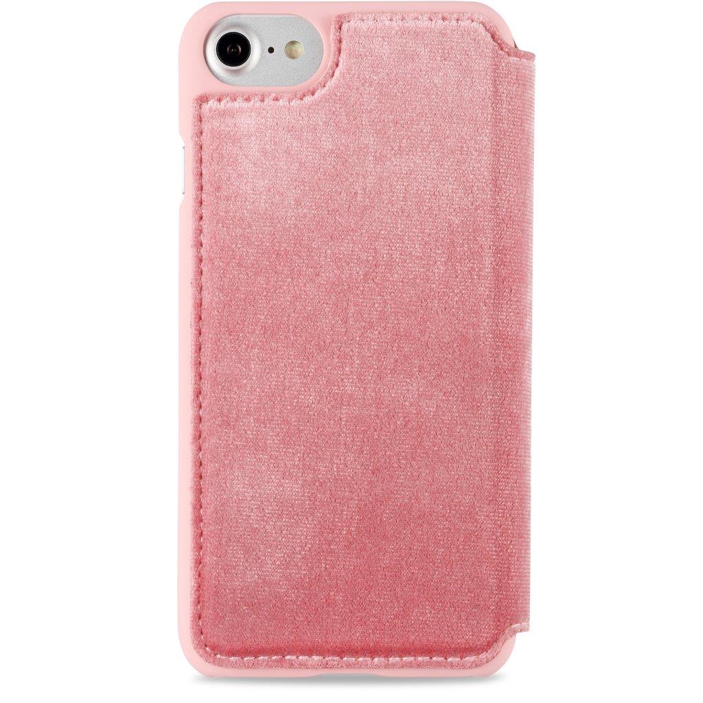 Soft Pink Velour Flipfutteral til iPhone 6/6s/7/8