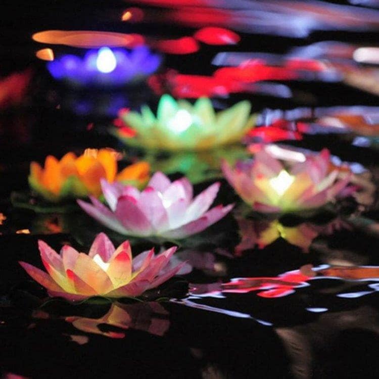 Flytende LED belysning Lotusblomst til Svømmebasseng & Spabad - 3-farget