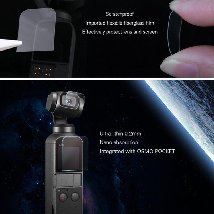 Linsebeskyttelse + Skjermbeskyttelse DJI OSMO Pocket Gimbal - 4-deler
