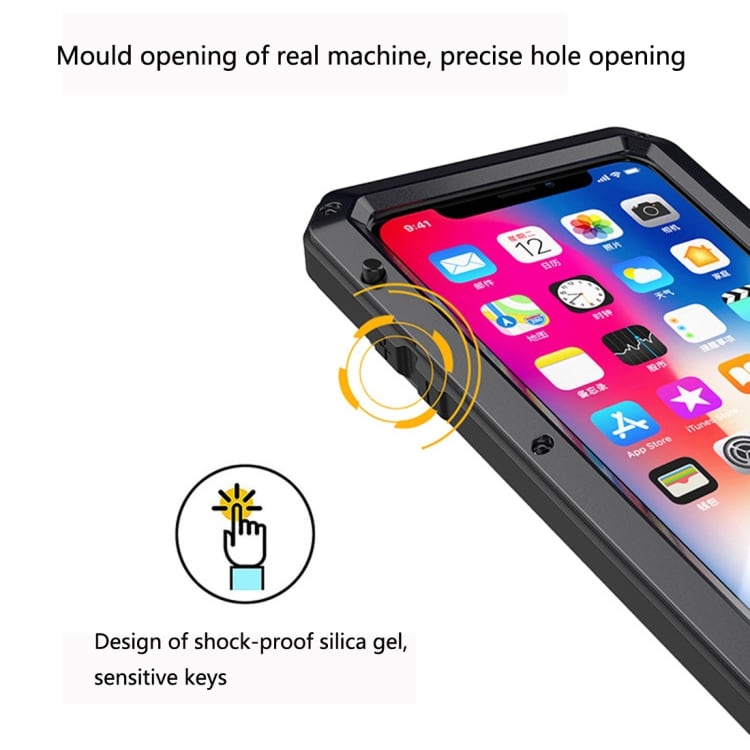 Metall Shockproof vannavstøtende Deksel iPhone XS Max