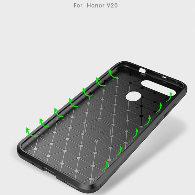 Deksel Schockproof Carbonfiber Huawei Honor V20