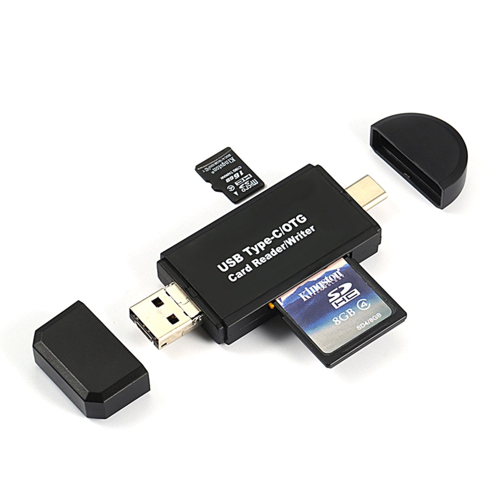 3i1 Minnekortleser USB/MicroUSB/USB Type C