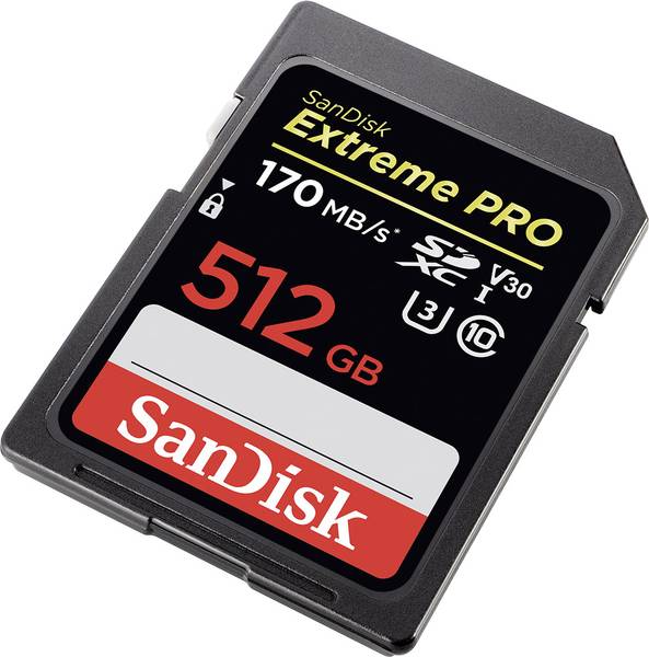 512GB SanDisk Extreme Pro SDXC Class 10 UHS-I U3 V30 170/90MB/s