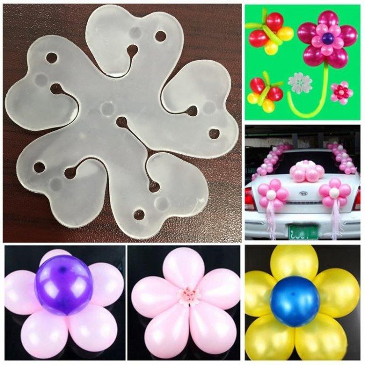 5-Pack Ballongholder Blomst - Ballongstickers / dekorasjonsfeste