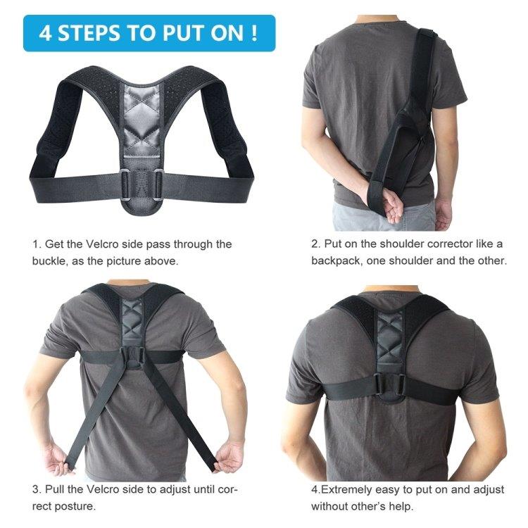 Justerbar Ryggstøtte / støttebelte for bedre holdning - Størrelse M