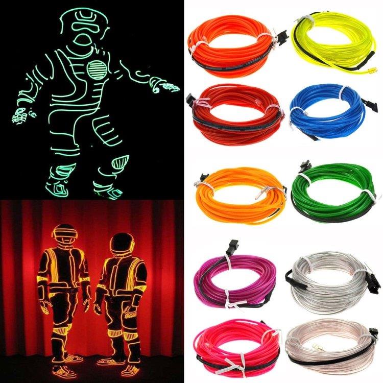 Batteridrevet Led Glowstrip Neon sløyfe 3 Meter - Oransje