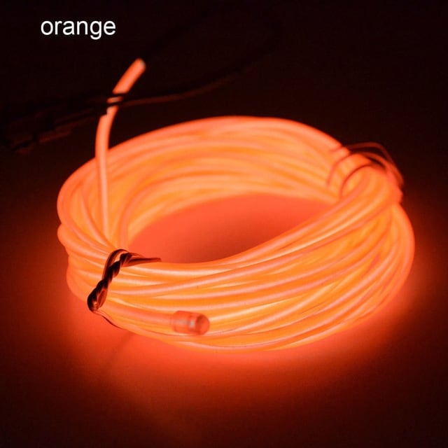 Batteridrevet Led Glowstrip Neon sløyfe 3 Meter - Oransje