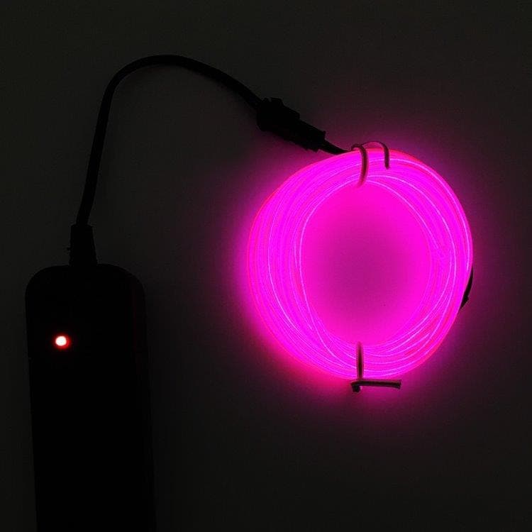 Batteridrevet Led Glowstrip Neon sløyfe 3 Meter - Cerise