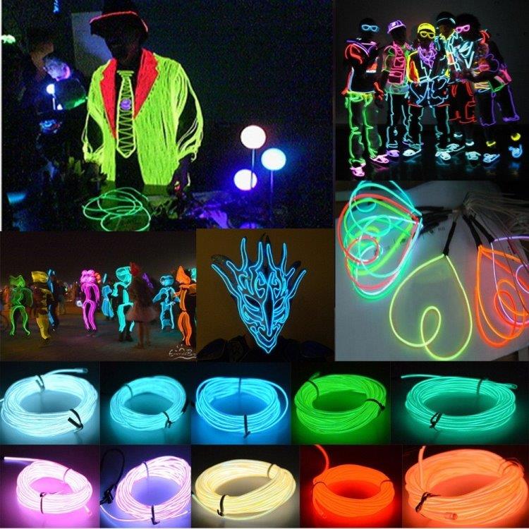 Batteridrevet Led Glowstrip Neon sløyfe 3 Meter - Rød