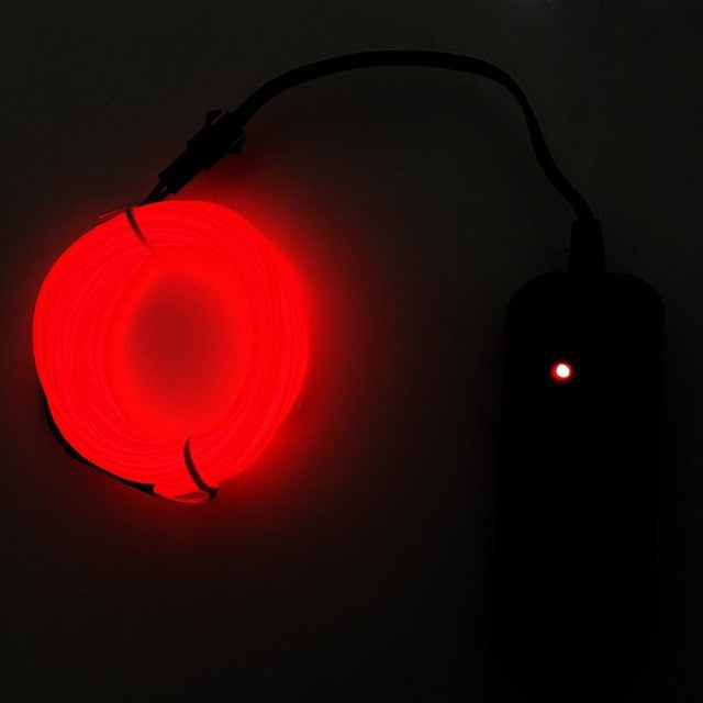 Batteridrevet Led Glowstrip Neon sløyfe 3 Meter - Rød