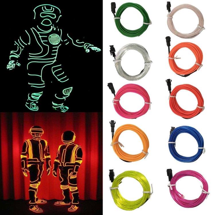 Batteridrevet Led Glowstrip Neon sløyfe 3 Meter - Gul