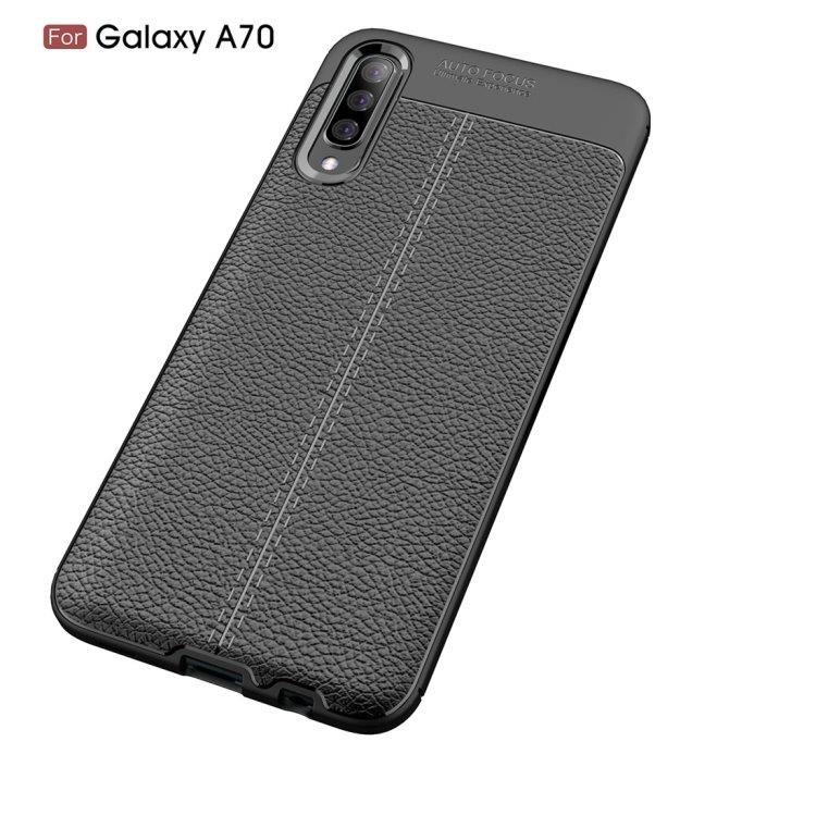 Deksel Leather-Look Galaxy A70 (Black)