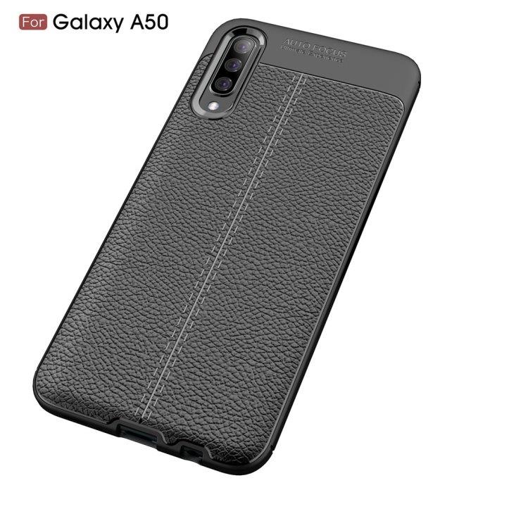Deksel Leather-Look Galaxy A50 (Black)