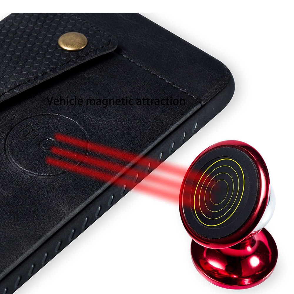 Lommebokfutteral med magnet iPhone XR - Svart