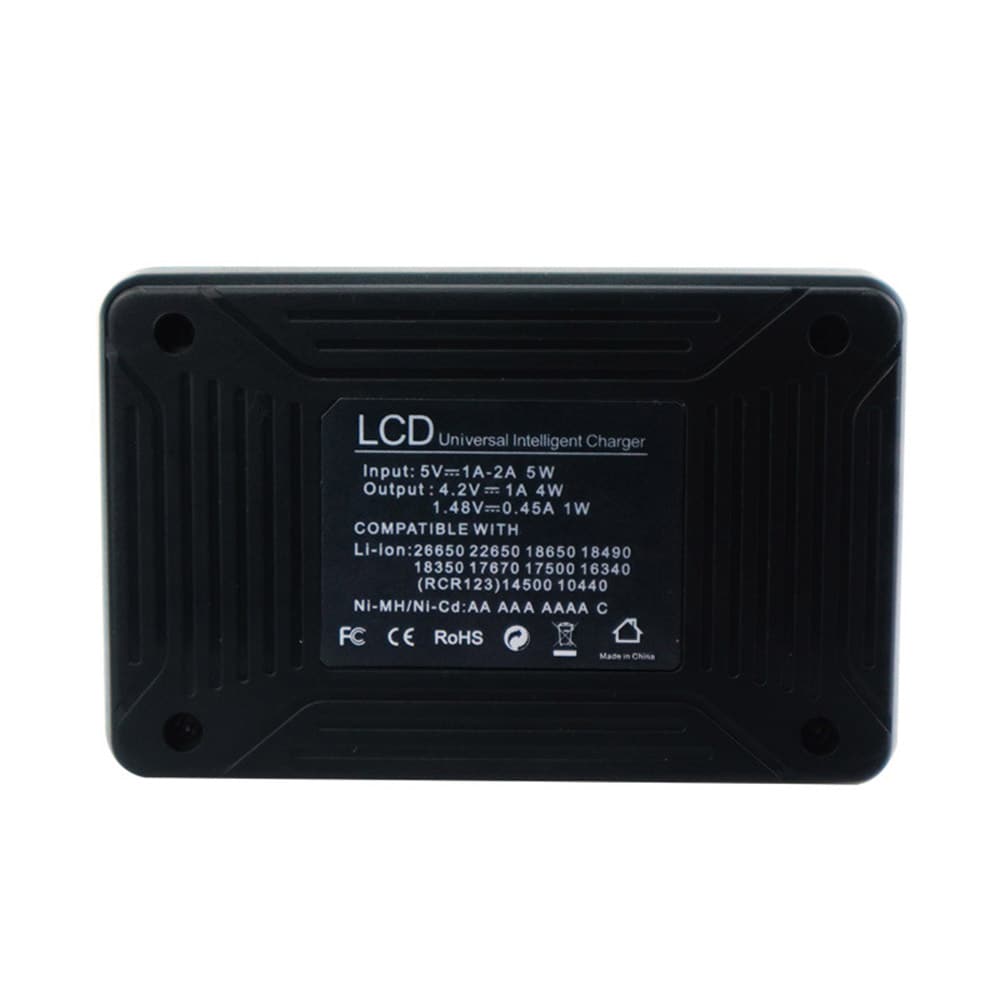 Batterilader med LCD 1stk - 18650