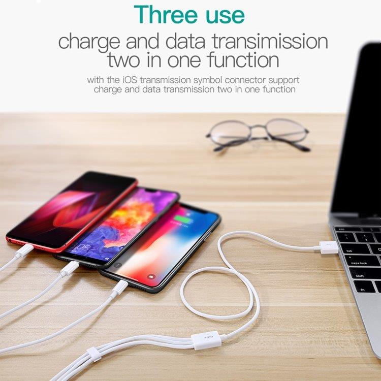 TOTUDESIGN Multi-funksjons Ladekabel 3i1 iPhone / Micro-usb / Type-C