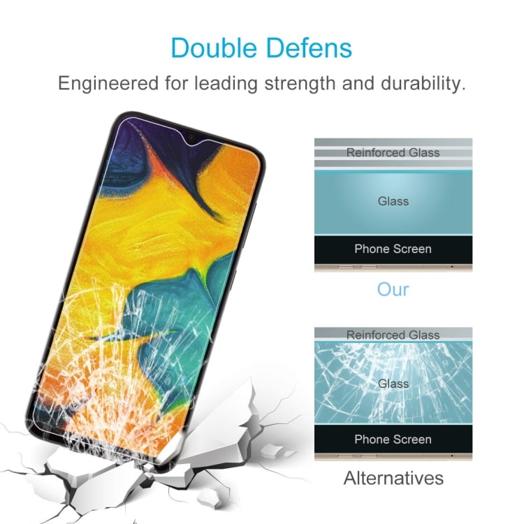 Herdet skjermbeskyttelse av glass til Samsung Galaxy A30