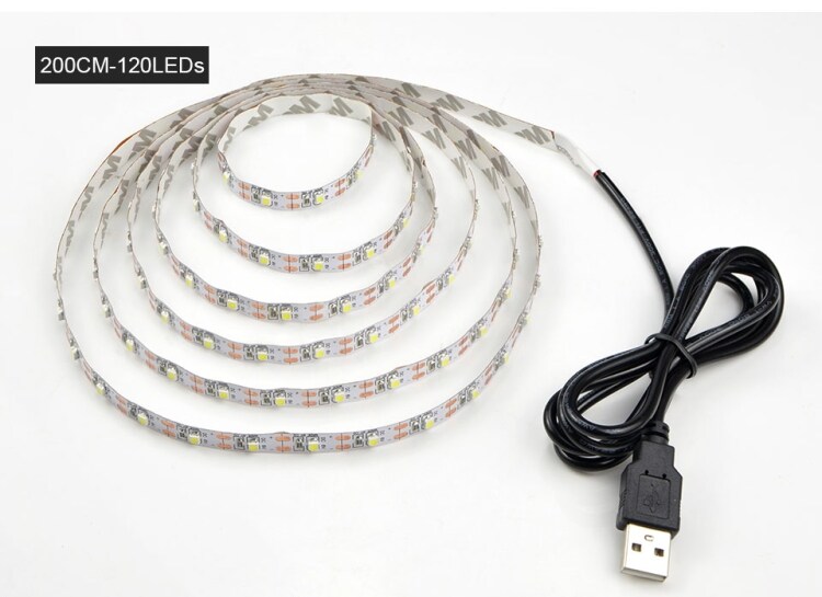 Usb LED-sløyfe for Bakgrunnsbelysning til TV - 5 m kald hvit