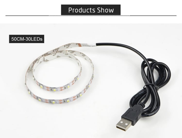 Usb-drevet TV-belysning 5 meter - Varm hvit