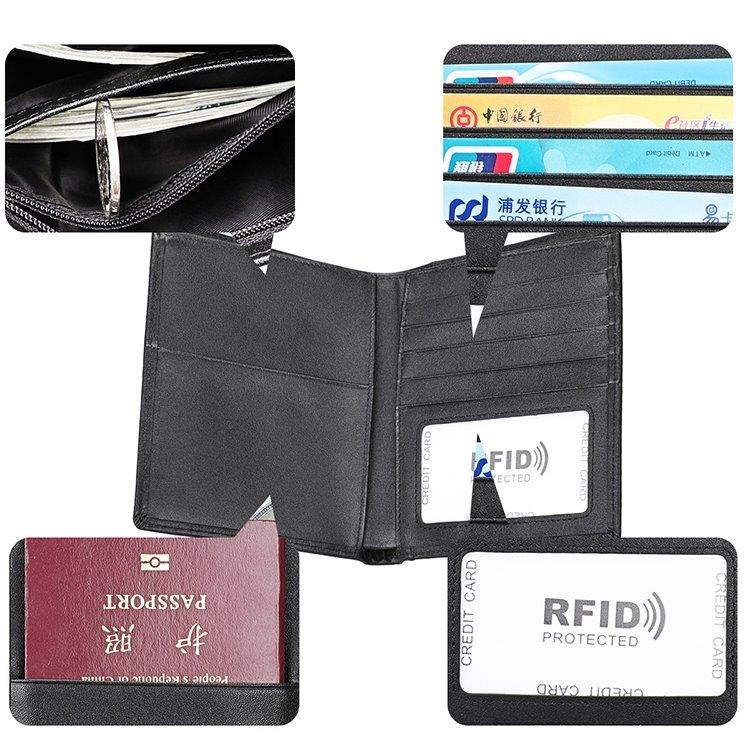 Lommebok RFID Multi-funksjon Crazy Horse