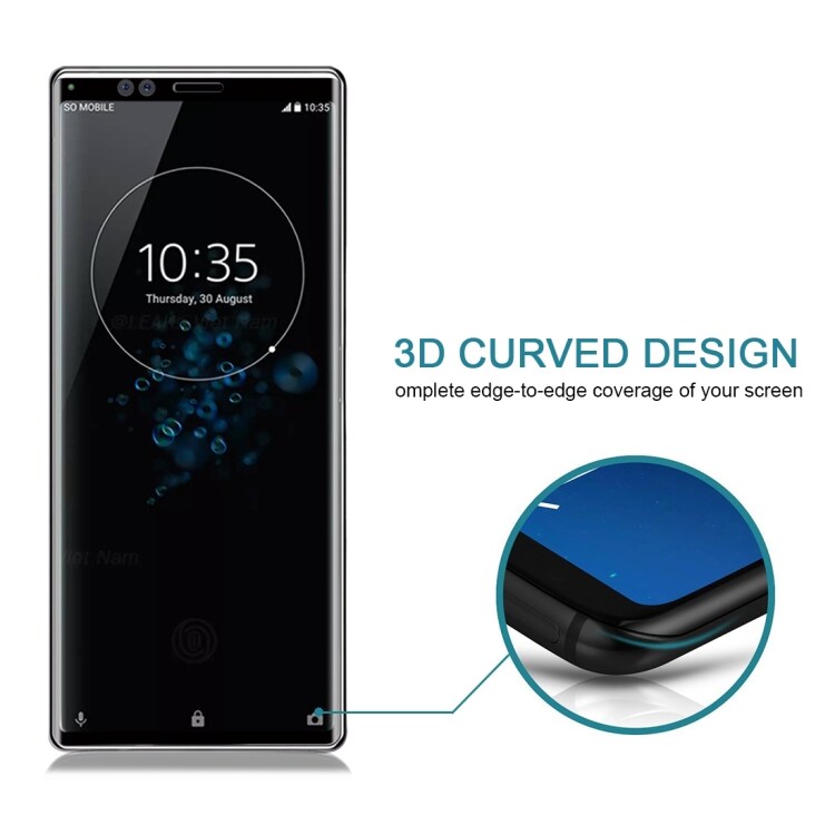3D Full Skjermbeskyttelse av herdet Glass Sony Xperia 1