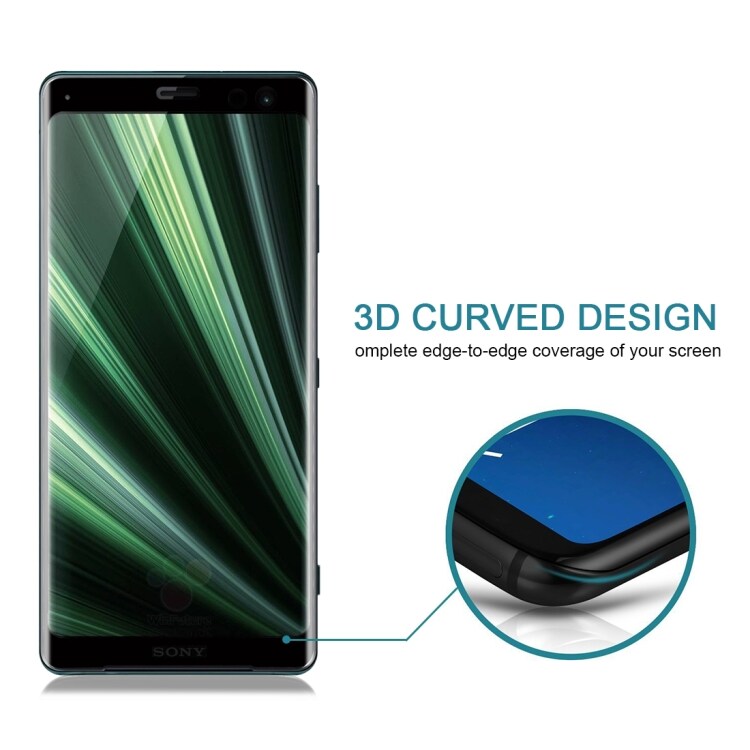 3D Full Skjermbeskyttelse av herdet Glass Sony Xperia XZ3