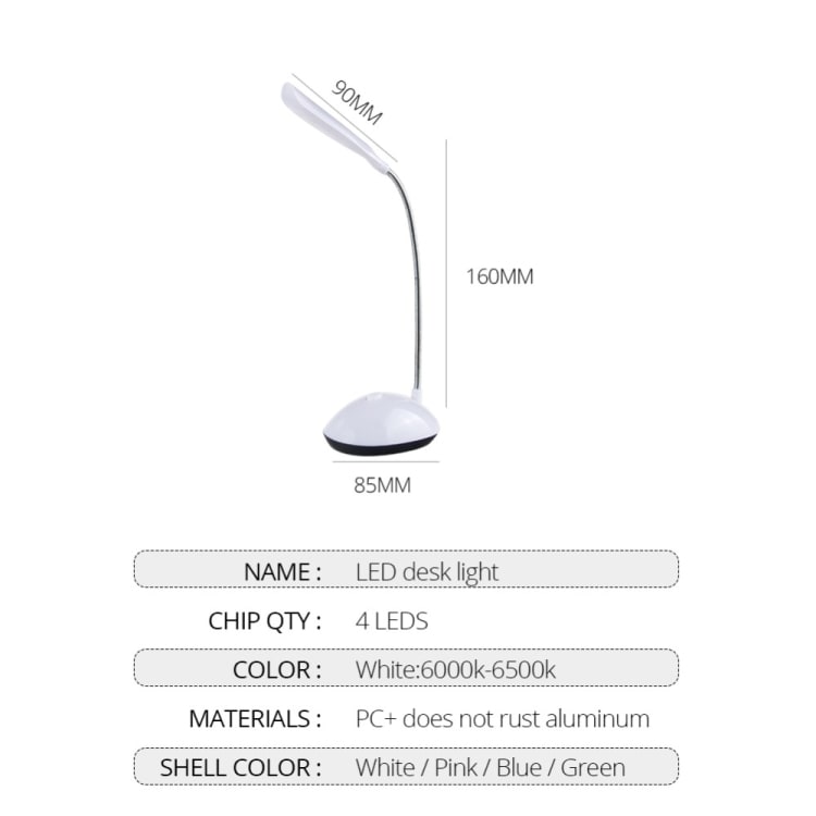 Batteridrevet LED bordlampe