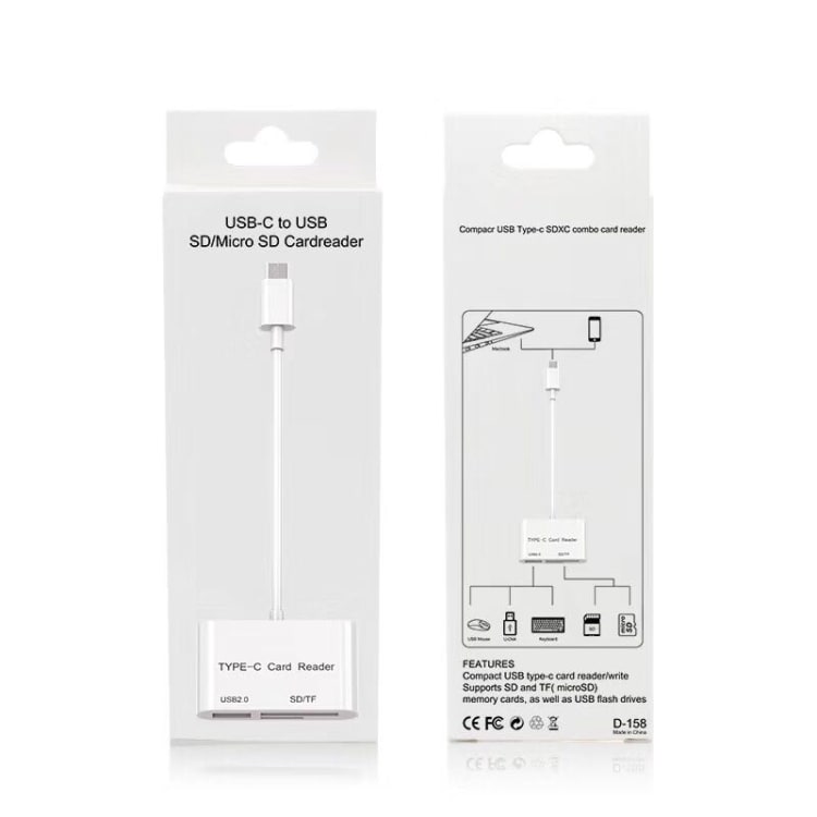 Kortleser USB Type-C til SD/MicroSD + USB
