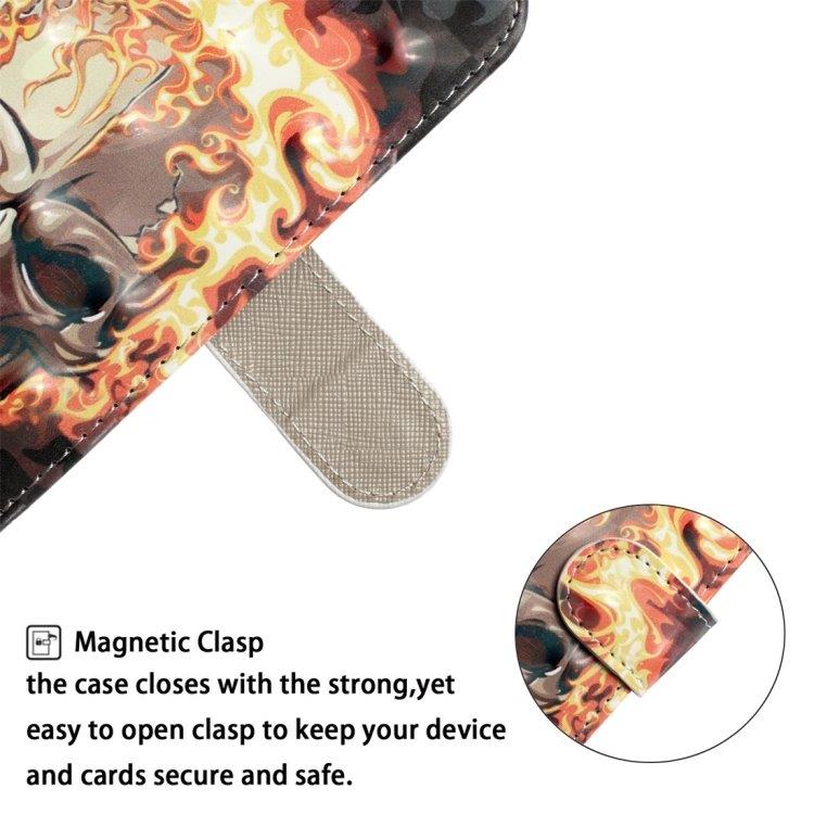 Flipfutteral Burning Skull med stativ Huawei P30 Pro