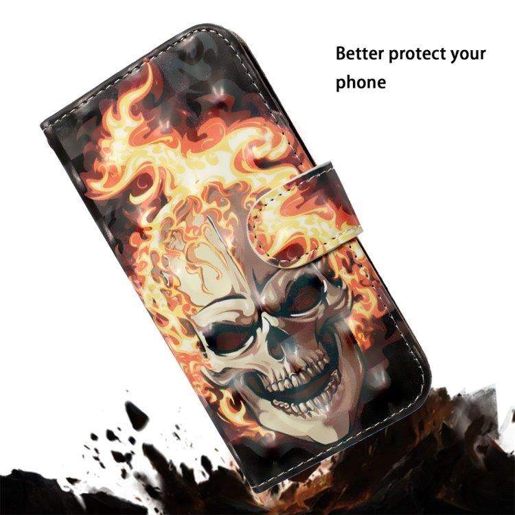 Flipfutteral Burning Skull med stativ Huawei P30