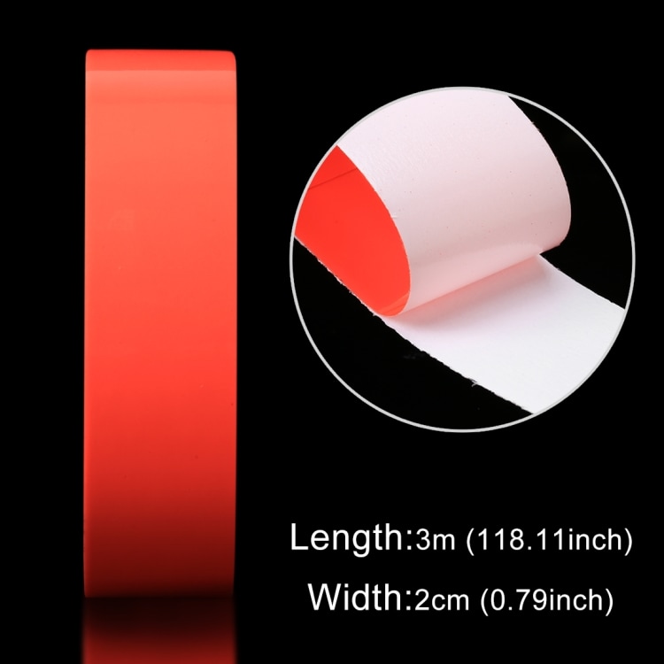 Selvlysende Veggtape 2cm x 3m Rød