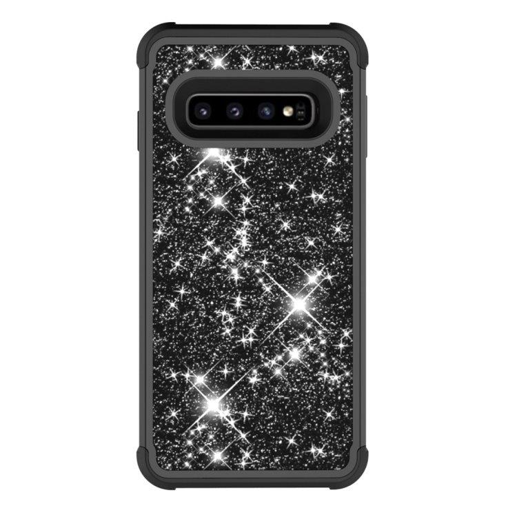 Shockproof Glitterdeksel Samsung Galaxy S10+ Svart