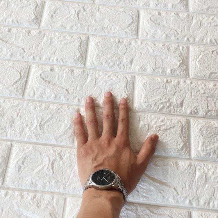 Veggdekorasjon/Wall Sticker Murstein 70cm x 77cm Hvit