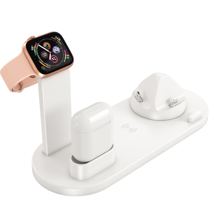 Ladestasjon - USB og Trådløs til Smartphone og Smartwatch