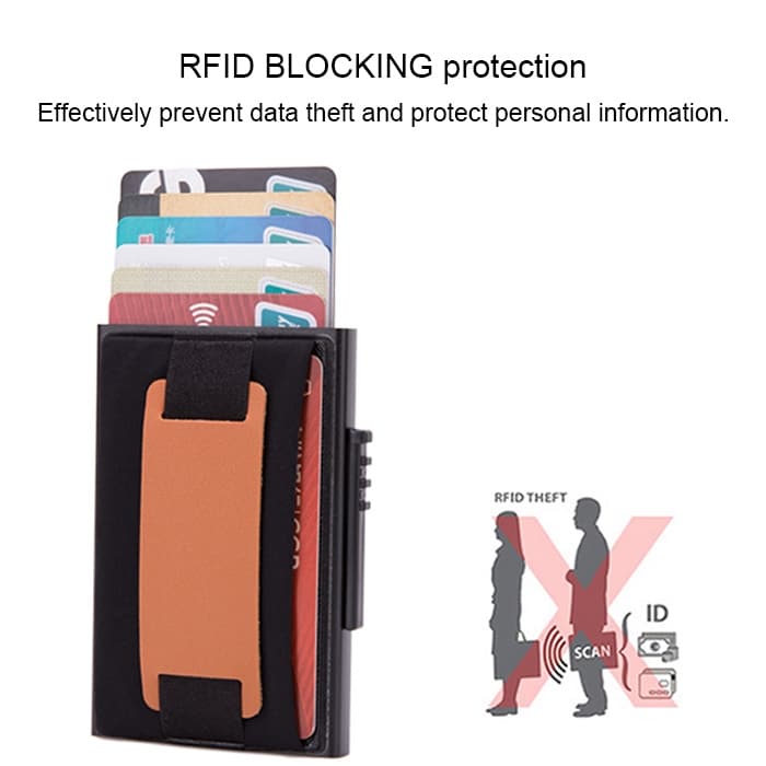 RFID Popup Lommebok med holder Svart